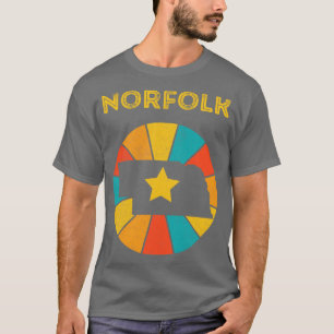 T-shirt Norfolk Nebraska Souvenir Vintage désorganisé 1