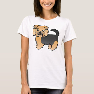 T-shirt Norfolk Terrier noir et feu Chien de dessin animé
