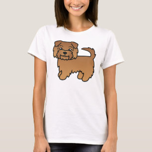 T-shirt Norfolk Terrier Rouge Chien de Dessin Animé Mignon