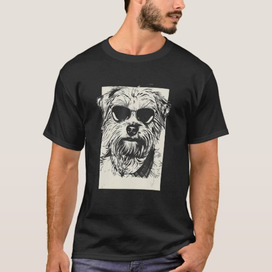 T-shirt Norfolk Terrier Sketch Dog Sketch (Devant)