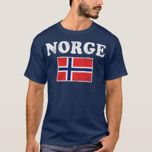 T-shirt Norge Norvège Drapeau Norvégien Rétro Distorsion