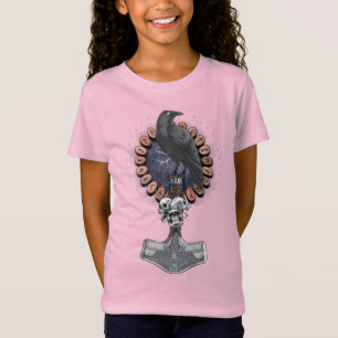 T-Shirt Norse Viking Raven Hammer