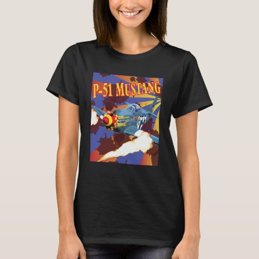 T-shirt North American P 51 Mustang (Devant)