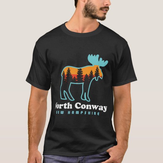 T-shirt North Conway New Hampshire Moose Mountains  (Devant)