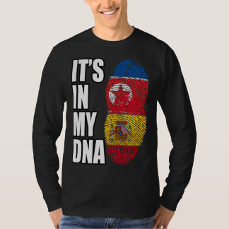 T-shirt North Korean And Spaniard Mix DNA Heritage Flag