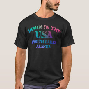 T-shirt North Lakes Alaska Né aux États-Unis en détresse 1