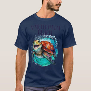 T-shirt North Palm Beach Floride Aquarelle Happy Sea Turt