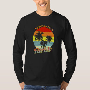 T-shirt North Palm Beach Floride Rétro Palmiers tropicaux