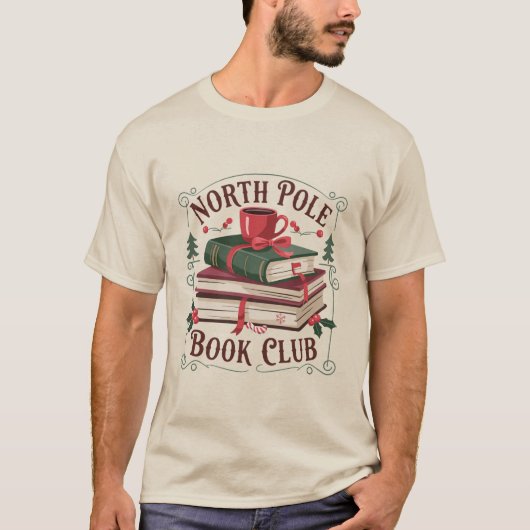 T-shirt North Pole Book Club Librairie Lecture de livres (Devant)