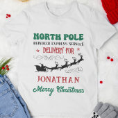 T-shirt North Pole Reindeer Express Service Personalized