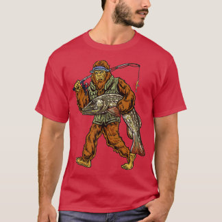 T-shirt Northern Pike Fishing Bigfoot Hunting Fishermen