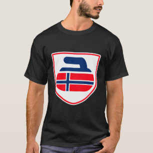 T-shirt Norvège Curling Bouclier norvégien Design
