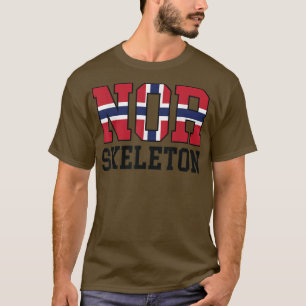 T-shirt Norvège Drapeau Musher Norvégien NOR Skeleton
