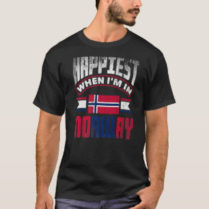 T-shirt Norvège Norvège Norvège Le Plus Heureux Quand Je S