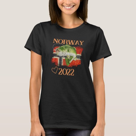 T-shirt Norvège Pêche 2022 Scandinavie Norvège Norge Norwa (Devant)