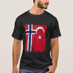 T-shirt Norvège Turquie Demi-drapeau Turquie Norvégien Tur