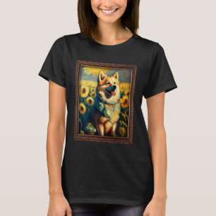 T-shirt Norvégien Buhund Peinture Tournesol Fleur Maman Fe