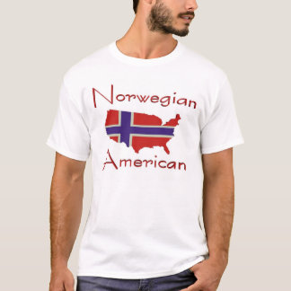 T-shirt norvégien de carte d'American/USA