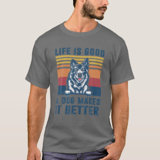 T-shirt Norvégien Elkhound Dog Cadeaux Drôle Chien Papa Ma