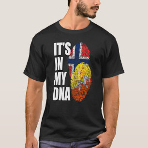 T-shirt Norvégien Et Bhoutanais Mélangent L'ADN Drapeau Hé