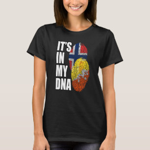 T-shirt Norvégien Et Bhoutanais Mélangent L'ADN Drapeau Hé