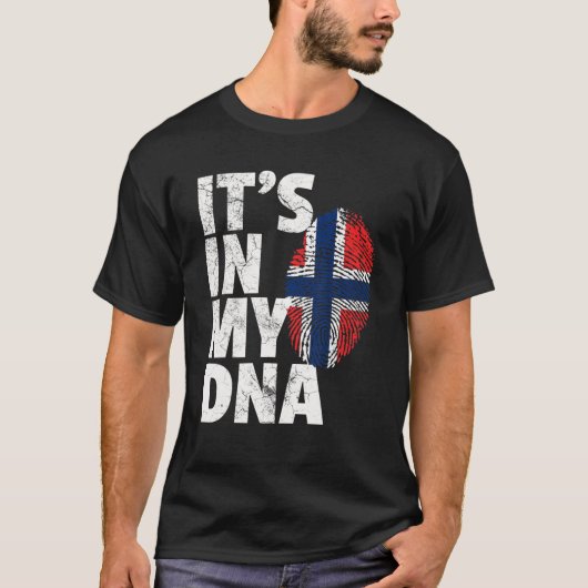 T-shirt Norvégien Norvège Drapeau C'est DANS MON ADN Gif d (Devant)