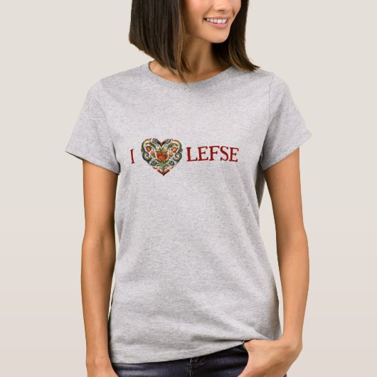 T-shirt Norvégien Romaling I Heart Lefse (Devant)