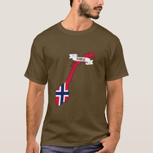 T-shirt Norway flag map (Devant)