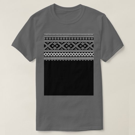 T-shirt norwegian knitting pattern from setesdal in black  (Design devant)