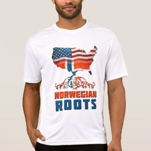 T-shirt Norwegian Roots USA Flag Heritage
