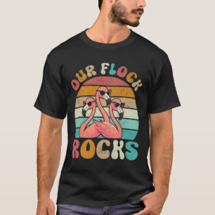 T-shirt Nos Flock Rocks Flamant rose Correspondant Vacance