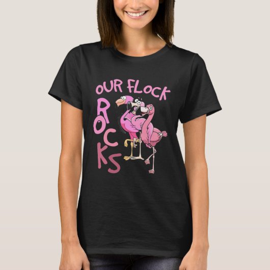 T-shirt Nos Flock Rocks Flamant rose Correspondant Vacance (Devant)