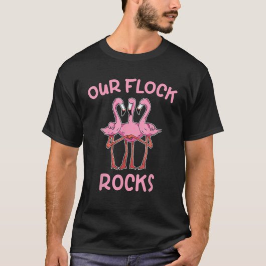 T-shirt Nos Flock Rocks Flamant rose Correspondant Vacance (Devant)