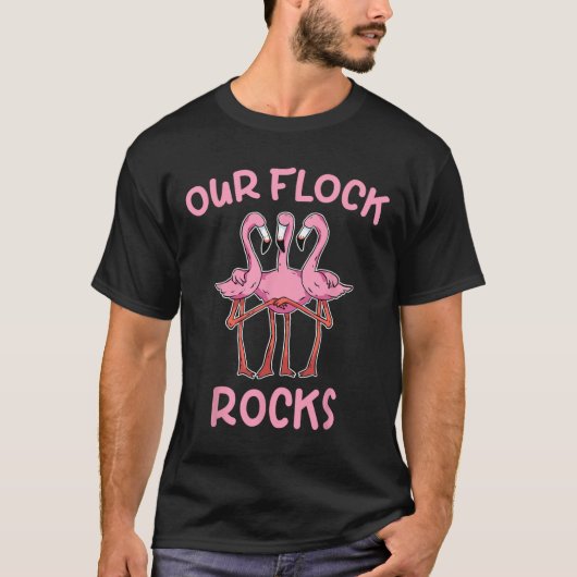 T-shirt Nos Flock Rocks Flamant rose Correspondant Vacance (Devant)