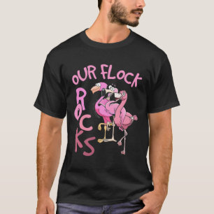 T-shirt Nos Flock Rocks Flamant rose Correspondant Vacance