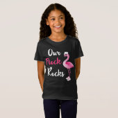 T-Shirt Nos fusées Flock Rocks Adorable Flamant rose Crois (Devant entier)