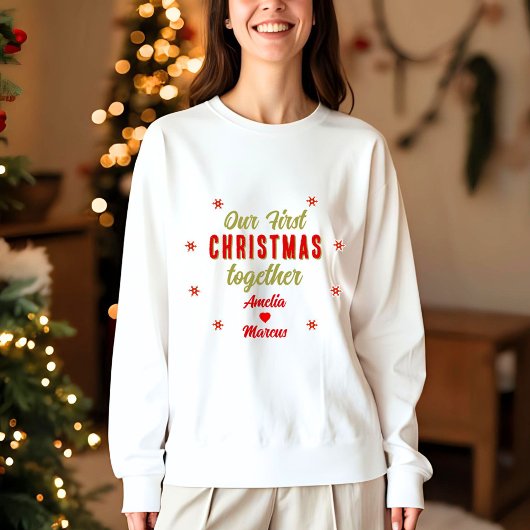 T-shirt Nos premiers Noël Ensemble Flammes De Neige