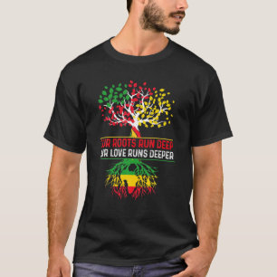 T-shirt Nos Racines Courent Profondément Notre Amour Fonc