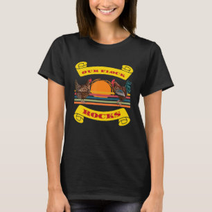 T-shirt Nos Roches De Foule Élevant Jardin Poulets Retro C