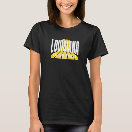 T-shirt Nostalgic Baton Rouge Cool Purple & Yellow Louisia (Devant)