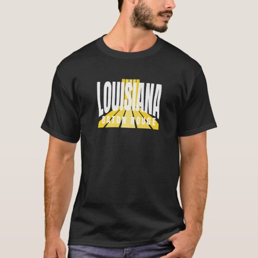 T-shirt Nostalgic Baton Rouge Cool Purple & Yellow Louisia (Devant)