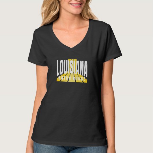 T-shirt Nostalgic Baton Rouge Cool Purple & Yellow Louisia (Devant)