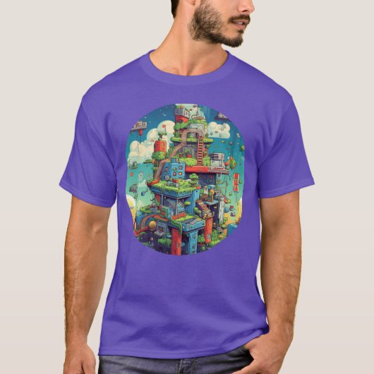 T-shirt Nostalgic Gaming Delight Relive Pielated Adventu f (Devant)