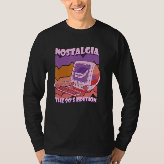 T-shirt Nostalgie Édition 90 Computer Retro 90's Vapo (Devant)