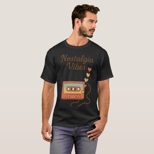 T-shirt Nostalgie Vibes Retro Cassette Art (Devant entier)