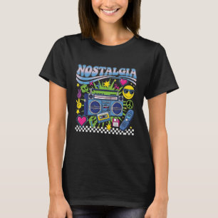 T-shirt Nostalgie Y2K Rétro Boombox Cassette Pixel Cœur 9