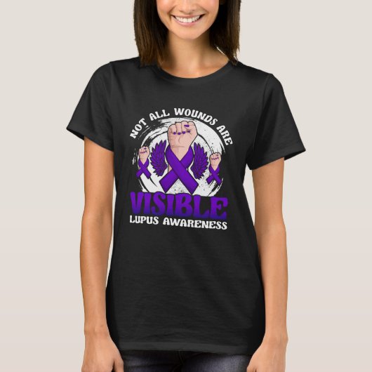 T-shirt Not All Wounds Are Visible Lupus Warrior Purple Ri (Devant)