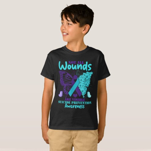 T-shirt Not All Wounds Are Visible Suicide Awareness (Devant entier)