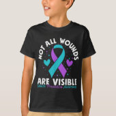 T-shirt Not All Wounds Are Visible Suicide Awareness Menta (Devant)