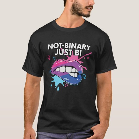 T-shirt Not binary Just Bi Bisexual Rainbow Pride Bisexual (Devant)